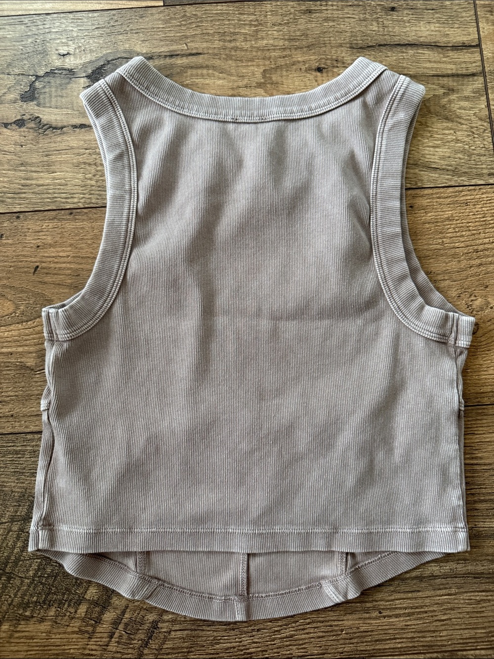 Express Ribbed Tank Top in Taupe - Picture 7 of 7